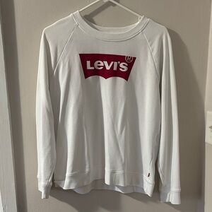 Levi's Classic White Sweatshirt with Red Logo